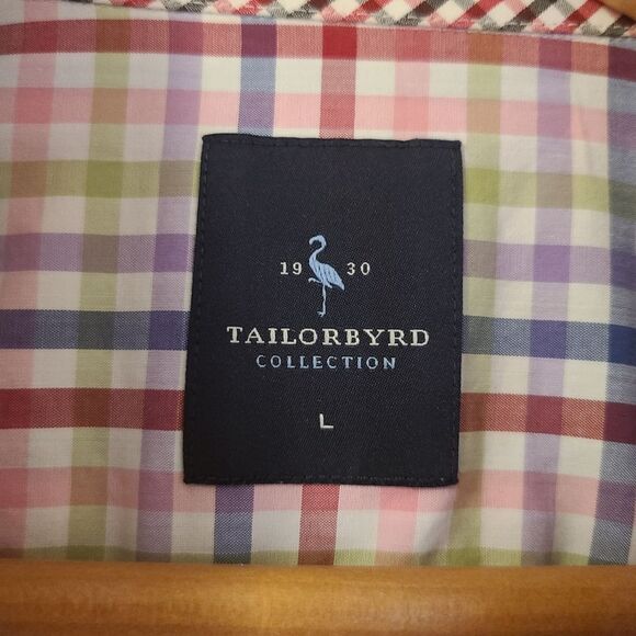 Tailorbyrd Mens Button Down Checked Dress Shirt - Picture 3 of 8